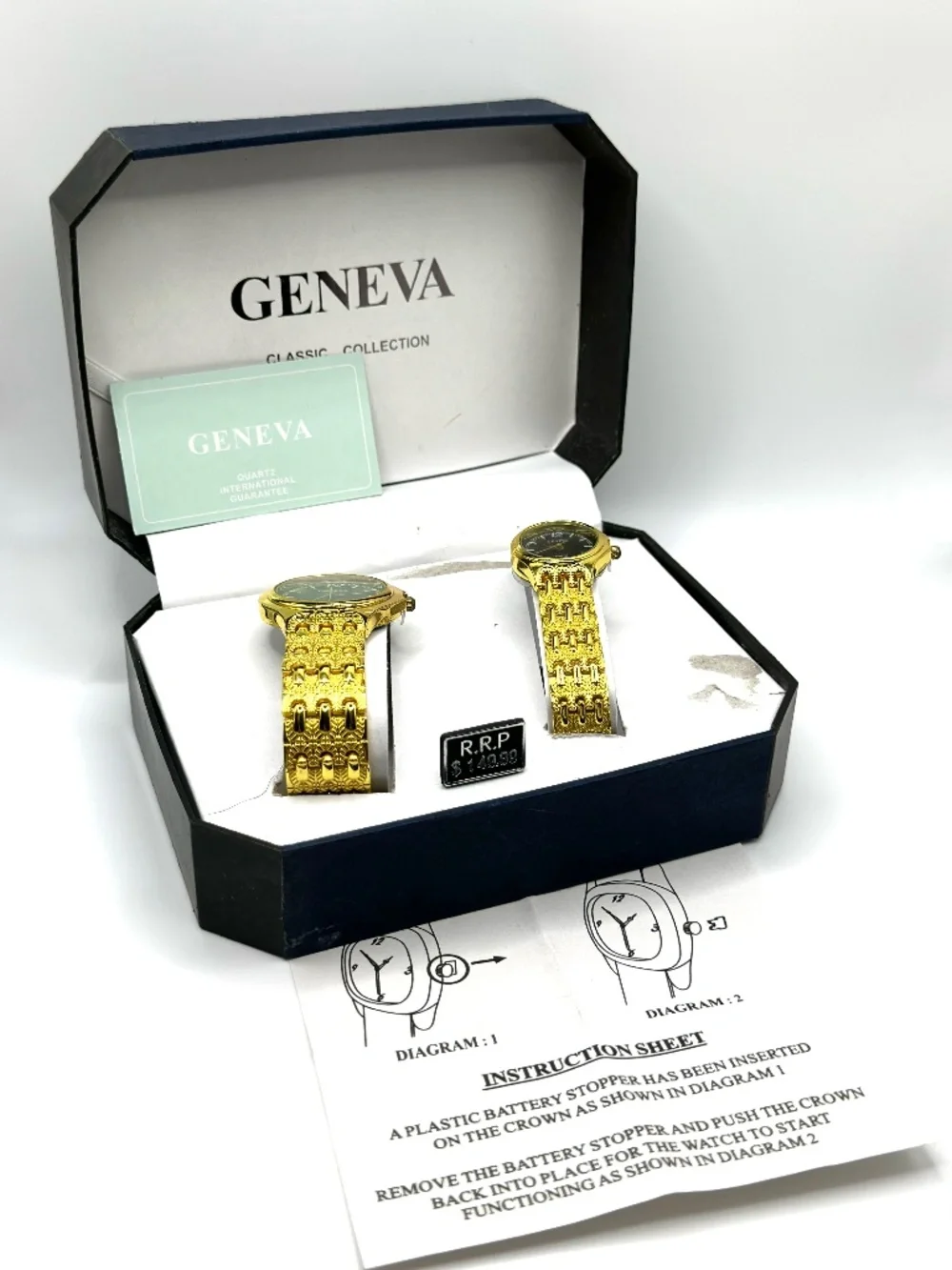 New in box Geneva his and hers watch set
